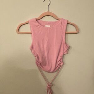 Sky to Moon Pink Open Back Tie Top Large